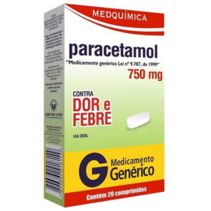 PARACETAMOL 750MG CX 20 CP