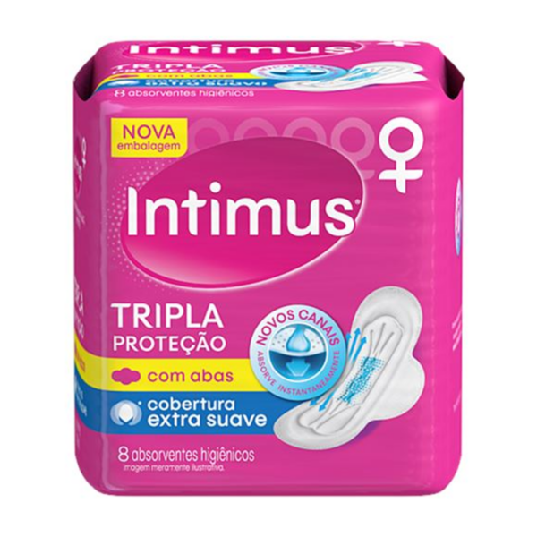ABSORVENTE INTIMUS GEL COM ABAS NORMAL SUAVE 8 UN